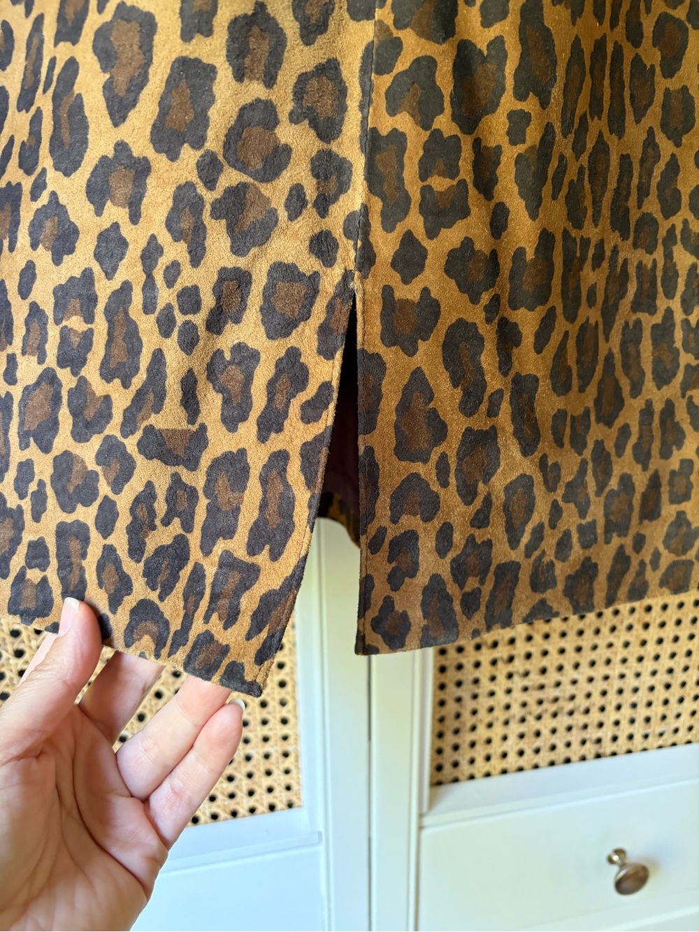 Danier Leopard-Print Pencil Skirt in Brown and Black - Picture 5 of 12